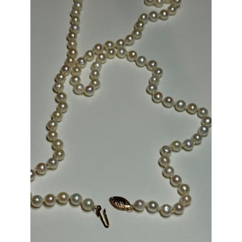 14K YELLOW GOLD FRESHWATER PEARL NECKLACE LENGTH 30 INCH
