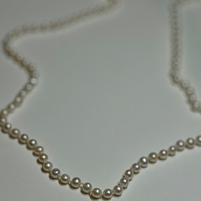 14K Yellow Gold Freshwater Pearl Necklace Length 30 Inch