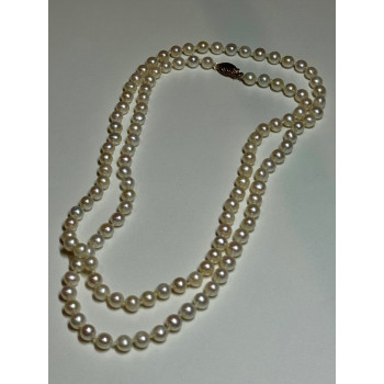 14K YELLOW GOLD FRESHWATER PEARL NECKLACE LENGTH 30 INCH
