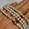 14K Yellow Gold Freshwater Pearl Necklace Length 30 Inch