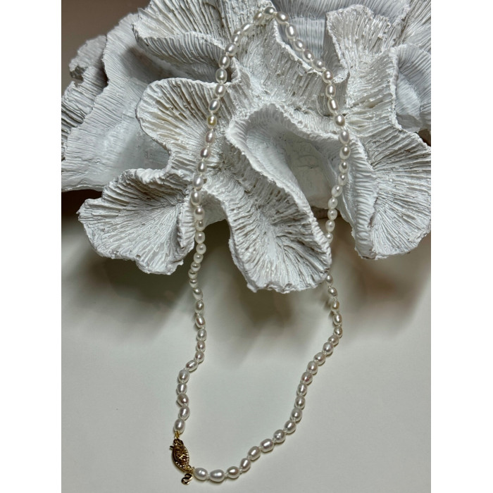 14K YELLOW GOLD CLASP FRESH WATER PEARL NECKLACE 18 Inch