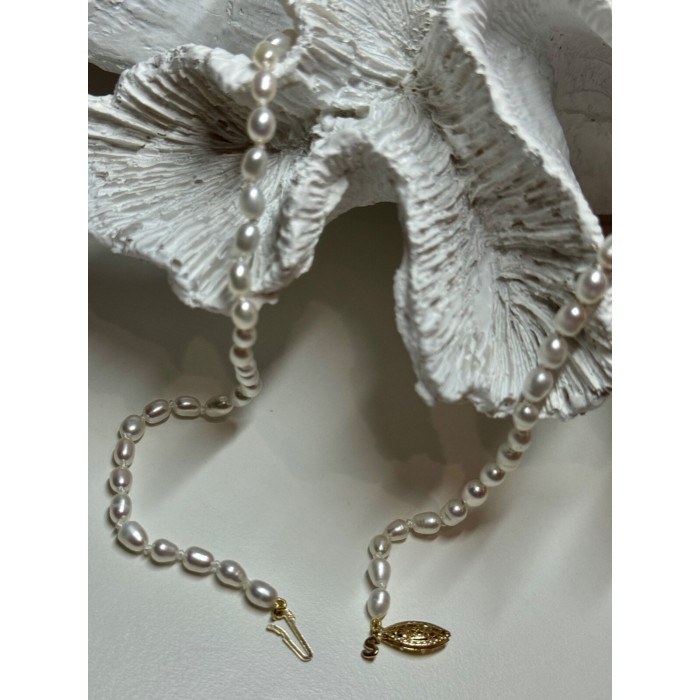 14K YELLOW GOLD CLASP FRESH WATER PEARL NECKLACE 18 Inch