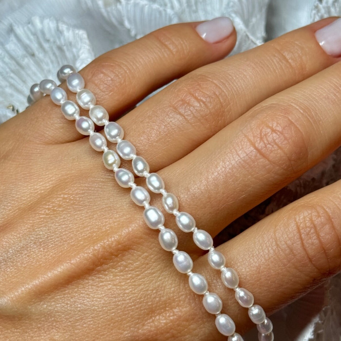 14K Yellow Gold Clasp Fresh Water Pearl Necklace 18 Inch