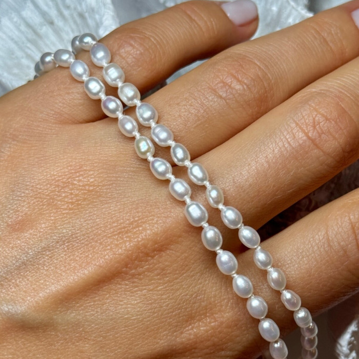 14K Yellow Gold Clasp Fresh Water Pearl Necklace 18 Inch