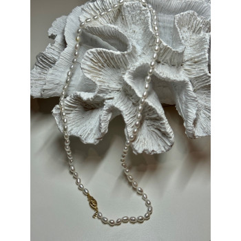 14K YELLOW GOLD CLASP FRESH WATER PEARL NECKLACE 18 Inch