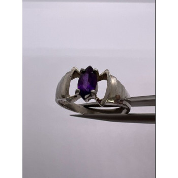 925 Sterling Silver Amethyst Ring Size 8