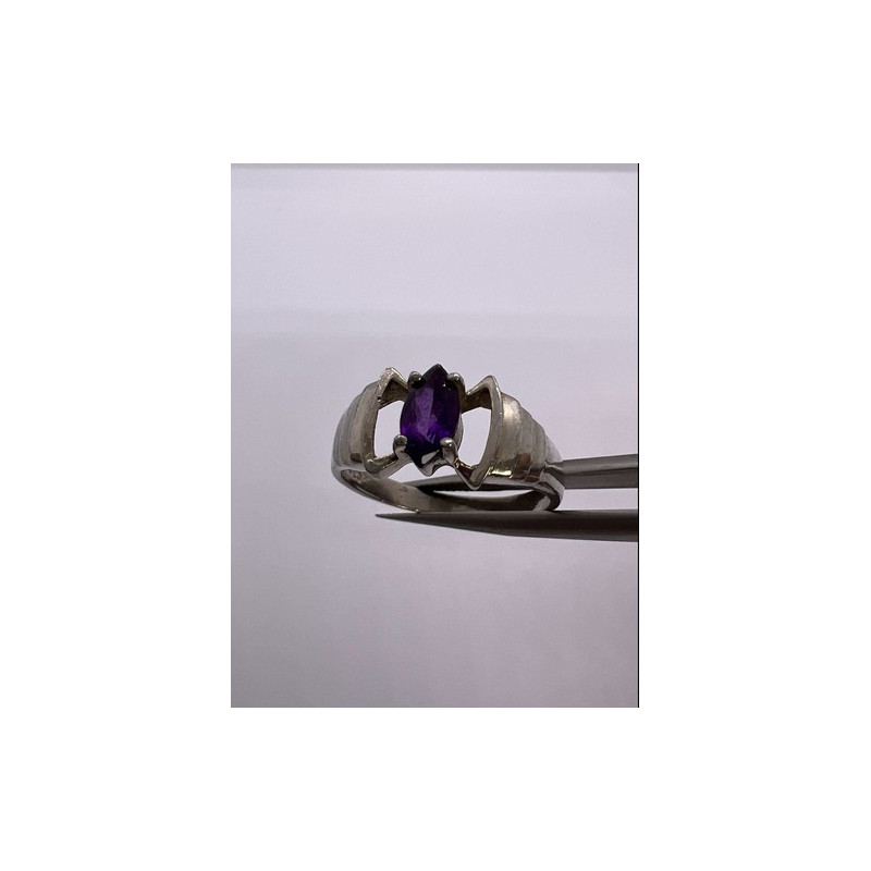 925 Sterling Silver Amethyst Ring Size 8