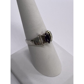 925 Sterling Silver Amethyst Ring Size 8