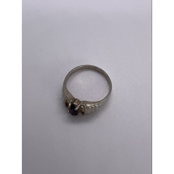 925 Sterling Silver Amethyst Ring Size 8