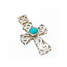 925 Sterling Silver Turquoise Cross Pendant