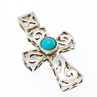 925 Sterling Silver Turquoise Cross Pendant