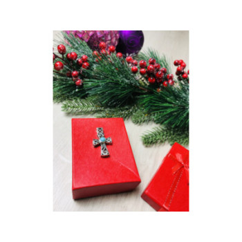 925 Sterling Silver Turquoise Cross Pendant