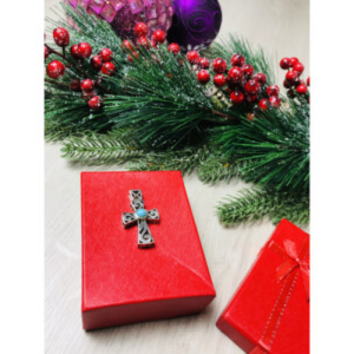 925 Sterling Silver Turquoise Cross Pendant