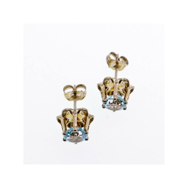 925 Sterling Silver Blue Spinel Stud Earrings