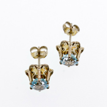 925 Sterling Silver Blue Spinel Stud Earrings