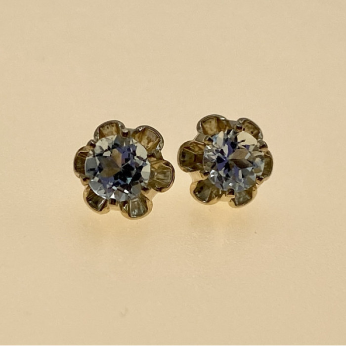 925 Sterling Silver Blue Spinel Stud Earrings
