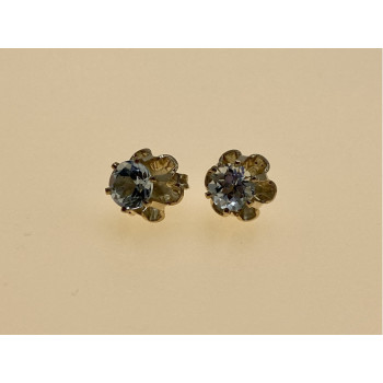 925 Sterling Silver Blue Spinel Stud Earrings