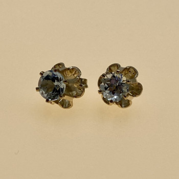 925 Sterling Silver Blue Spinel Stud Earrings