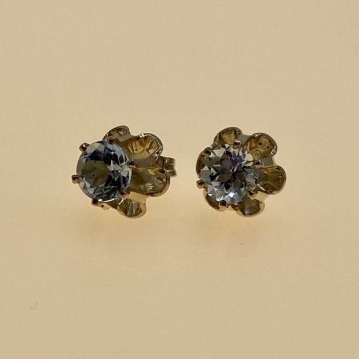 925 Sterling Silver Blue Spinel Stud Earrings