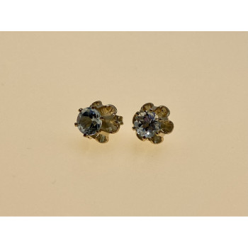 925 Sterling Silver Blue Spinel Stud Earrings