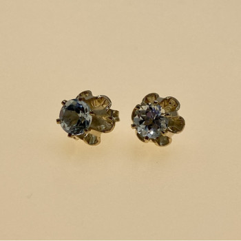 925 Sterling Silver Blue Spinel Stud Earrings