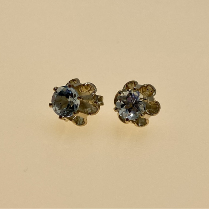 925 Sterling Silver Blue Spinel Stud Earrings
