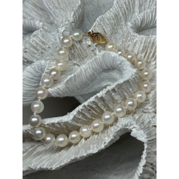 14K YELLOW GOLD CLASP FRESH WATER PEARL BRACELET 7 Inch