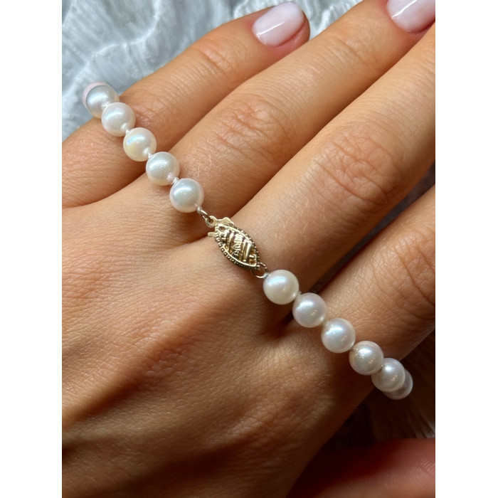 14K YELLOW GOLD CLASP FRESH WATER PEARL BRACELET 7 Inch