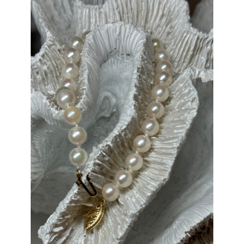 14K YELLOW GOLD CLASP FRESH WATER PEARL BRACELET 7 Inch