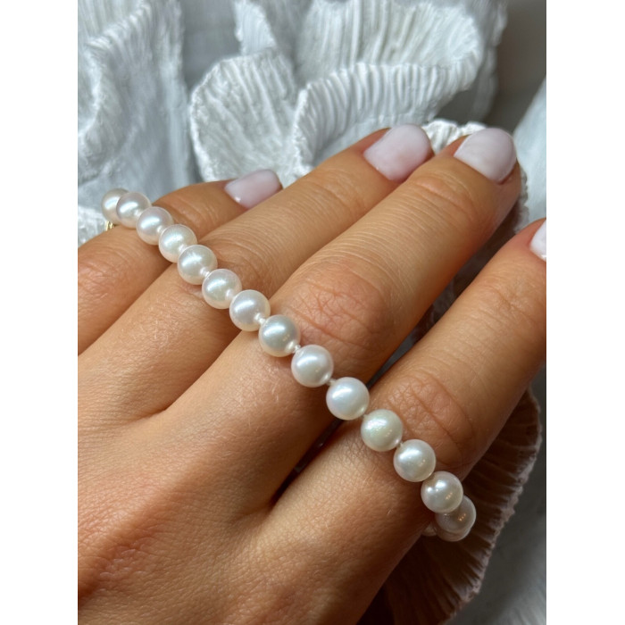 14K YELLOW GOLD CLASP FRESH WATER PEARL BRACELET 7 Inch