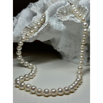 14K WHITE GOLD CLASP FRESH WATER PEARL NECKLACE 18 Inch