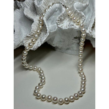 14K WHITE GOLD CLASP FRESH WATER PEARL NECKLACE 18 Inch