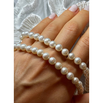 14K WHITE GOLD CLASP FRESH WATER PEARL NECKLACE 18 Inch