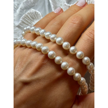 14K WHITE GOLD CLASP FRESH WATER PEARL NECKLACE 18 Inch