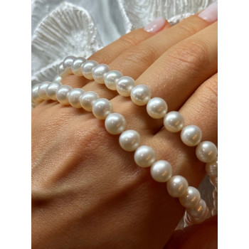 14K WHITE GOLD CLASP FRESH WATER PEARL NECKLACE 18 Inch
