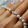 14K White Gold Clasp Fresh Water Pearl Necklace 18 Inch