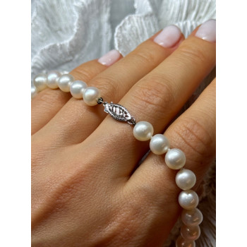 14K WHITE GOLD CLASP FRESH WATER PEARL NECKLACE 18 Inch