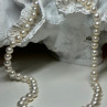 14K White Gold Clasp Fresh Water Pearl Necklace 18 Inch