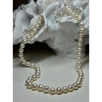 14K WHITE GOLD CLASP FRESH WATER PEARL NECKLACE 18 Inch