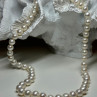14K White Gold Clasp Fresh Water Pearl Necklace 18 Inch