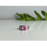 925 Sterling Silver Pink & White CZ Ring Size 8