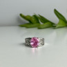 925 Sterling Silver Pink & White CZ Ring Size 8