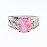 925 Sterling Silver Pink & White CZ Ring Size 8