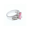 925 Sterling Silver Pink & White CZ Ring Size 8