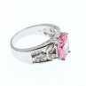 925 Sterling Silver Pink & White CZ Ring Size 8