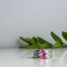 925 Sterling Silver Pink & White CZ Ring Size 8