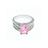 925 Sterling Silver Pink & White CZ Ring Size 8