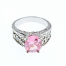 925 Sterling Silver Pink & White CZ Ring Size 8