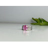 925 Sterling Silver Pink & White CZ Ring Size 8