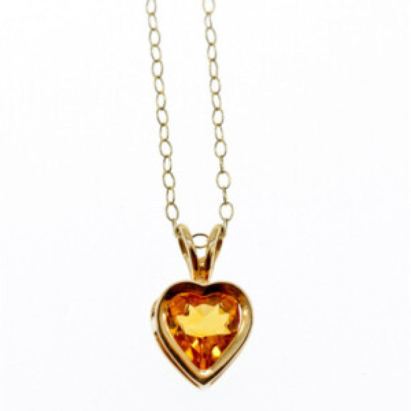14K Yellow Gold Heliodor Heart Chain With Pendant